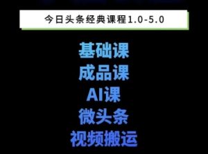 头条图文课1-5期教你头条图文写作、微头条、视频搬运变现，适合新手快速起号玩法 - 网赚资源网-网赚资源网