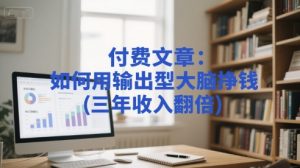 付费文章:如何用输出型大脑挣钱(三年收入翻倍)-网赚资源网