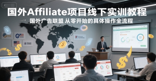 国外Affiliate项目线下实训教程，国外广告联盟从零开始的具体操作全流程-网赚资源网