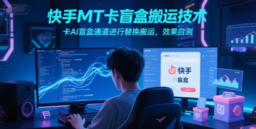 快手MT卡盲盒搬运技术，卡AI盲盒通道进行替换搬运，效果自测 - 网赚资源网-网赚资源网