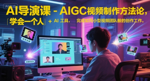 AI导演课-AIGC视频制作方法论，学会一个人+AI工具，完成如同小型视频团队般的创作工作，实现导演梦 - 网赚资源网-网赚资源网
