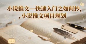 小说推文—快速入门之如何抄 ，小说推文项目规划-网赚资源网