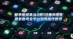 新手低成本从0到1注册并搭建多账号全平台矩阵操作教学，手机号-邮箱-IP-工具-网赚资源网