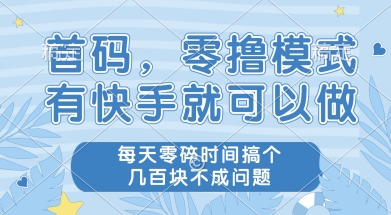 首码零撸项目，有快手就可以做，每天业务时间搞个几张不是问题【揭秘】 - 网赚资源网-网赚资源网
