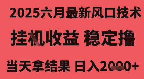 2025六月最新风口技术，无人挂G撸礼物，长期稳定 一个小时收益2k+，小白当天拿结果【揭秘】 - 网赚资源网-网赚资源网