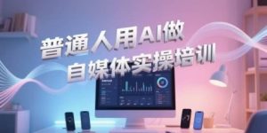 普通人用AI做自媒体实操培训，普通人一个人用ai做自媒体，视频制作、短视频引流、直播带货，轻松入门-网赚资源网