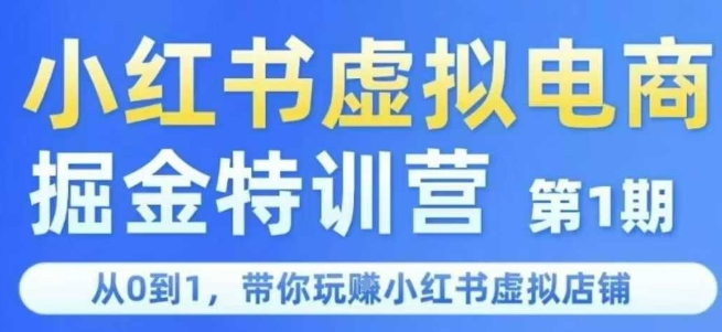小红书虚拟电商掘金特训营第1期，从0到1，带你玩转小红书虚拟店铺 - 网赚资源网-网赚资源网