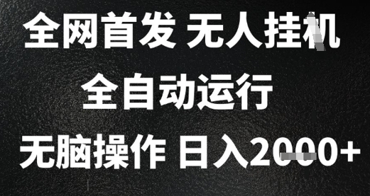 2025首发无人挂G项目，日入2k+，全自动运行，无脑操作，长期稳定 小白可玩【揭秘】 - 网赚资源网-网赚资源网