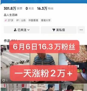 外面卖5000最新抖音搬运涨粉技术,新玩法,一分钟一条,一天涨粉2W,苹果安卓都可用-网赚资源网