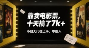 靠卖电影票，十天搞了7k+，小白无门槛上手，零投入【揭秘】 - 网赚资源网-网赚资源网