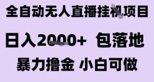 最新全自动抖音无人直播挂G项目，日入2k+ 包落地暴力撸金，小白可做【揭秘】 - 网赚资源网-网赚资源网