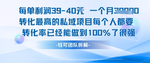 每单利润40一个月7k+转化最高的私域项目，每个人都要的产品转化率已经能做到100% - 网赚资源网-网赚资源网