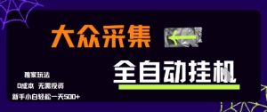 大众采集全自动玩法，新手小白轻松一天5张+，操作简单零成本【揭秘】 - 网赚资源网-网赚资源网