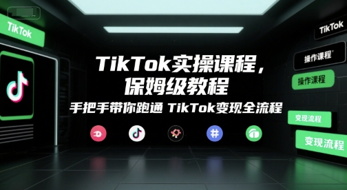 TikTok实操课程，保姆级教程，手把手带你跑通TikTok变现全流程 - 网赚资源网-网赚资源网