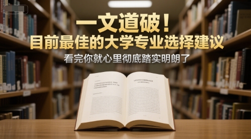 付费文章：一文道破！目前最佳的大学专业选择建议，看完你就心里彻底踏实明朗了 - 网赚资源网-网赚资源网