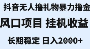 最新风口抖音无人暴力撸金技术，不违规不封号，一个小时收益2k+，小白当天拿结果【揭秘】-网赚资源网