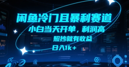 闲鱼冷门且暴利赛道，小白当天开单，利润高，照抄就有收益，日入1k+【揭秘】 - 网赚资源网-网赚资源网