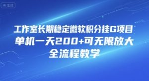 工作室长期稳定微软积分挂G项目，单机一天200+可无限放大，全流程教学【揭秘】 - 网赚资源网-网赚资源网