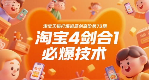 淘宝天猫打爆班原创高阶第73期，淘宝4剑合1必爆技术-网赚资源网