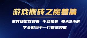 游戏搬砖之魔兽篇，稳定吃排骨每天3小时【揭秘】 - 网赚资源网-网赚资源网