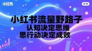 小红书流量野路子，认知决定思维，思维决定行动，行动决定成败 - 网赚资源网-网赚资源网