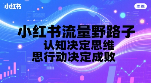 小红书流量野路子，认知决定思维，思维决定行动，行动决定成败-网赚资源网
