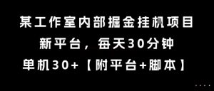 某工作室内部掘金挂G项目，新平台，每天30分钟，单机30+【揭秘】 - 网赚资源网-网赚资源网