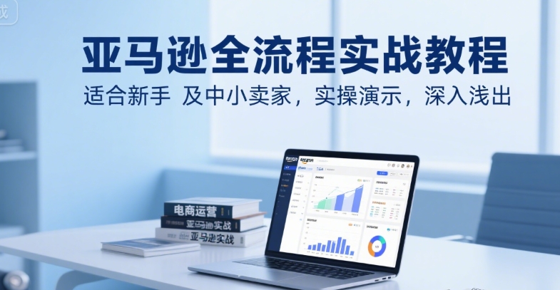 亚马逊全流程实战教程，适合新手及中小卖家，实操演示，深入浅出-网赚资源网