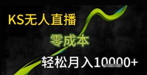 KS无人直播25年最新玩法，只需一部手机，轻松月入1W+【揭秘】-网赚资源网