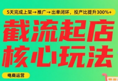淘宝截流快速起店玩法，掌握暴力快速起店的流程，5天完成上架-推广-出单闭环-网赚资源网