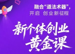 新个体创业黄金课：道法术器四维抢占2025红利-网赚资源网