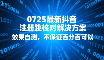 0725最新抖音注册跳核对解决方案，效果自测，不保证百分百可以-网赚资源网