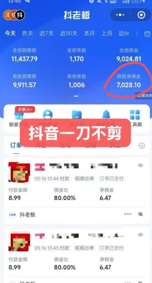 抖音短视频一刀不剪带货，不剪辑，不直播，每天发个视频，等着出单获取带货佣金 - 网赚资源网-网赚资源网