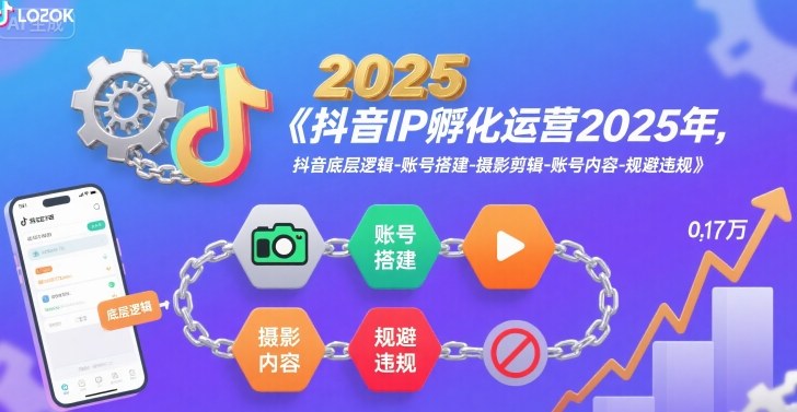 抖音IP孵化运营2025年，抖音底层逻辑-账号搭建-摄影剪辑-账号内容-规避违规-网赚资源网