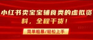 小红书卖宝宝辅食类的虚拟资料，从引流到私域变现，全程干货，简单粗暴，轻松上手 - 网赚资源网-网赚资源网