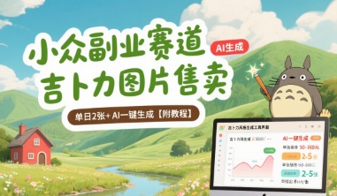 小众副业赛道 吉卜力图片售卖 单日2张+ AI一键生成【附教程】-网赚资源网