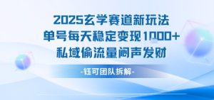 2025玄学赛道新玩法单号每天稳定变现1k+私域偷流量闷声发财 - 网赚资源网-网赚资源网