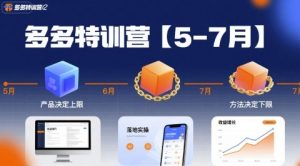 多多特训营【5-7月】产品决定上限,方法决定下限,各种玩法技巧落地实操-网赚资源网