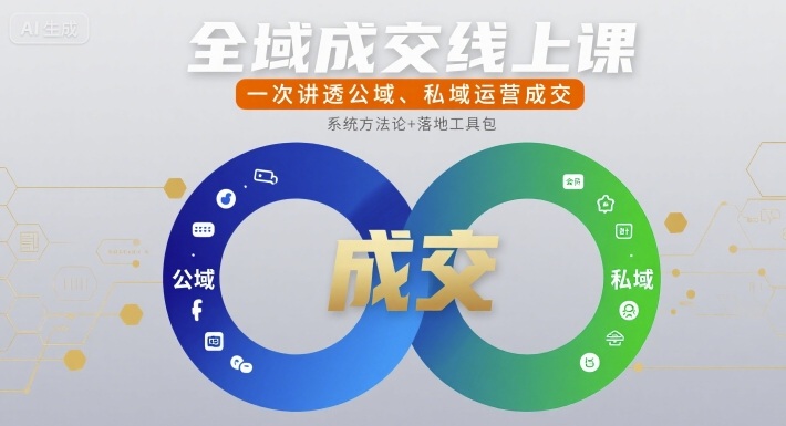全域成交线上课，一次讲透公域、私域运营成交-网赚资源网