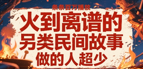 火到离谱的另类民间故事，条条百W播放，做的人超少-网赚资源网