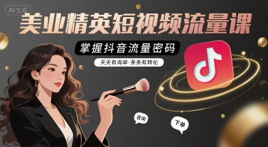 美业精英短视频流量课，掌握抖音流量密码，天天有询单，条条有转化-网赚资源网