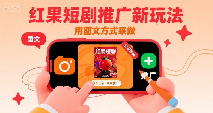 红果短剧推广新玩法，用图文方式来做，有手就会-网赚资源网