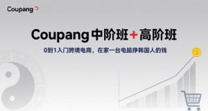Coupang中阶班+高阶班,0到1入门跨境电商,在家一台电脑挣韩国人的钱-网赚资源网