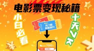 小白必看！卖电影票项目，零投入无门槛谁都能做，十天到手 7k，照做就行【揭秘】 - 网赚资源网-网赚资源网