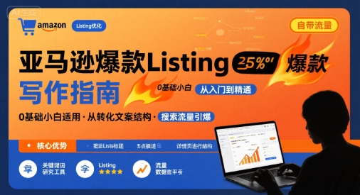 亚马逊爆款Listing写作方法，亚马逊0基础小白也能写爆款自带流量的Listing-网赚资源网