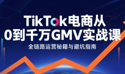 TikTok电商从0到千万GMV实战课，从0到1拆解实战秘籍-网赚资源网