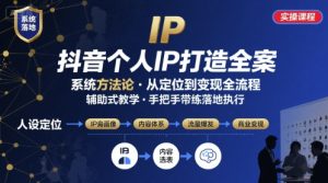抖音个人IP系统落地实操大课，实操课程，辅助落地 - 网赚资源网-网赚资源网