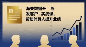 海关数据开发客户实战课，帮助外贸人提升业绩-网赚资源网