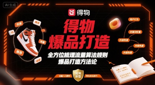 得物爆品打造，全方位梳理得物流量算法规则爆品打造规则-网赚资源网