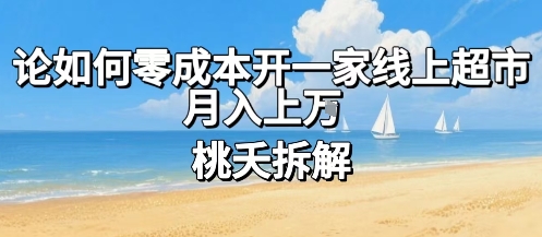 论如何零成本开一家线上超市，月入上W-网赚资源网